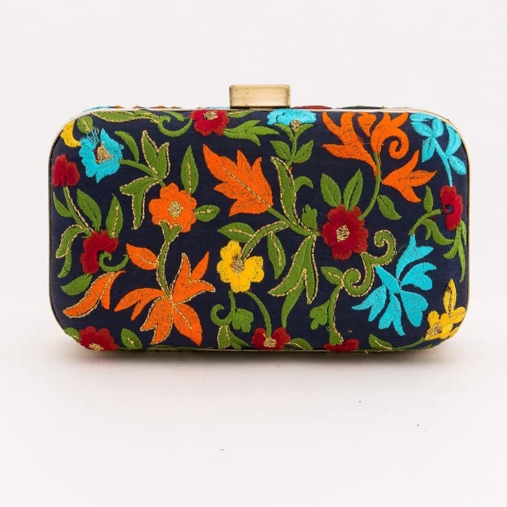 Embroidered Floral Clutch - Picture 1 of 2